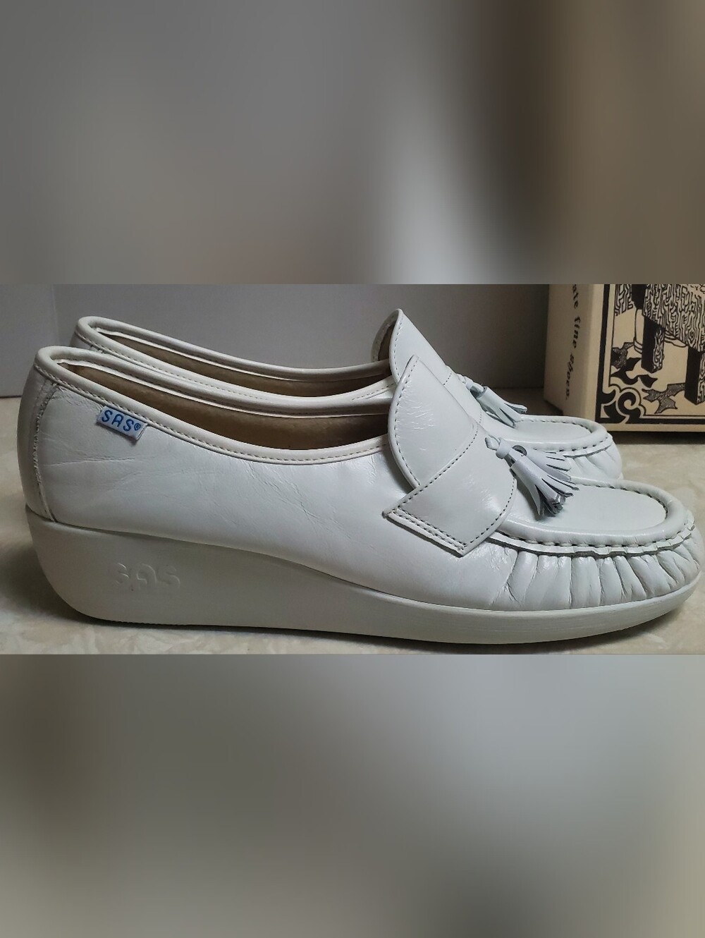 SAS White Leather Magic Walking Loafers USA